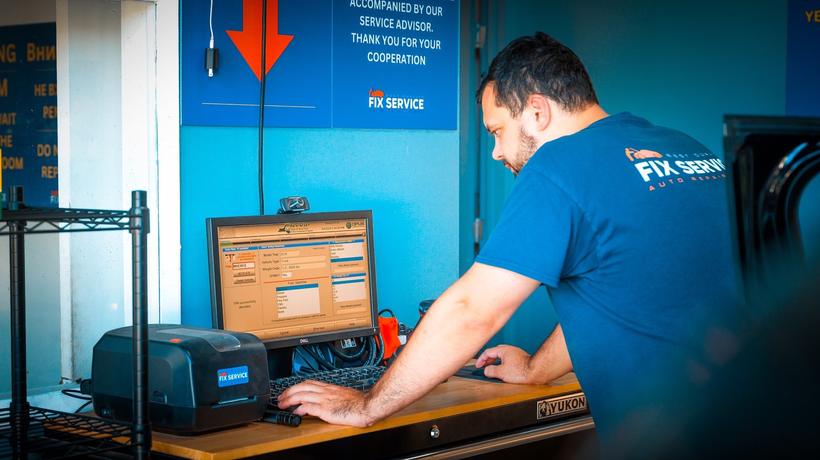 New York State vehicle inspection in progress